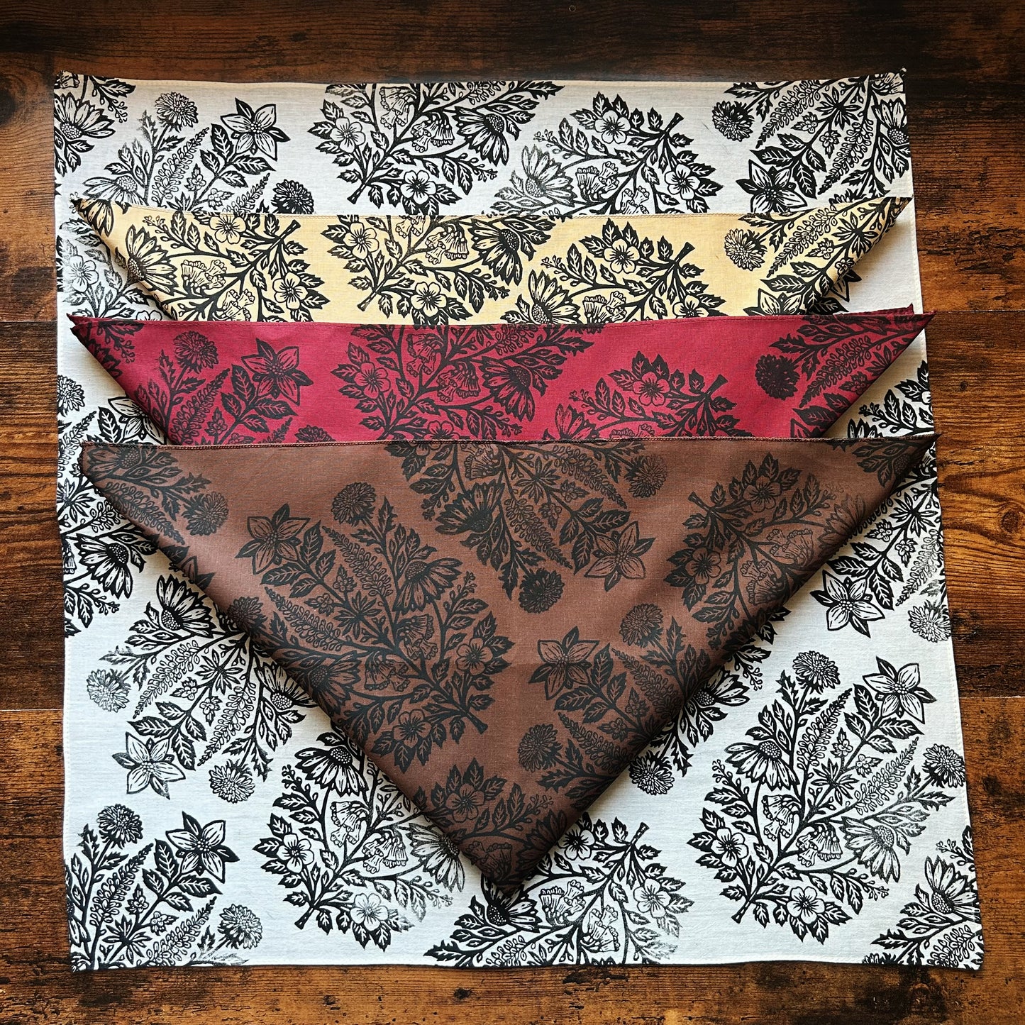 Spring Blooms Block Printed Bandana