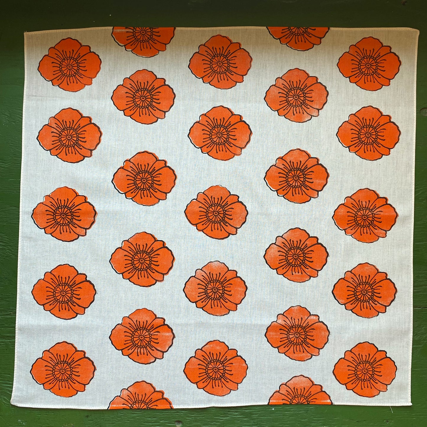 Poppy Flower Block Printed Bandana