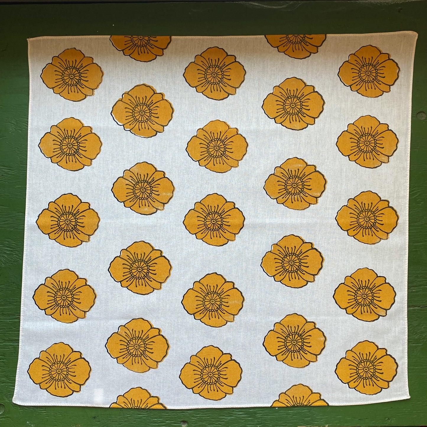 Poppy Flower Block Printed Bandana