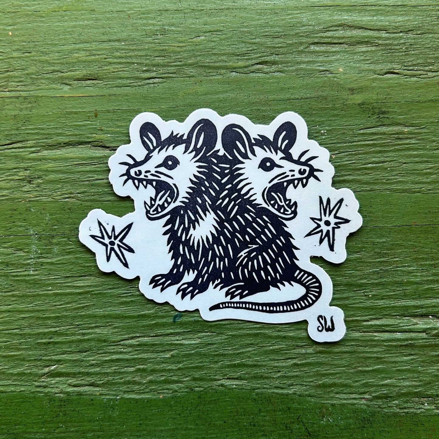 Trash Angel Lino Print Vinyl Sticker