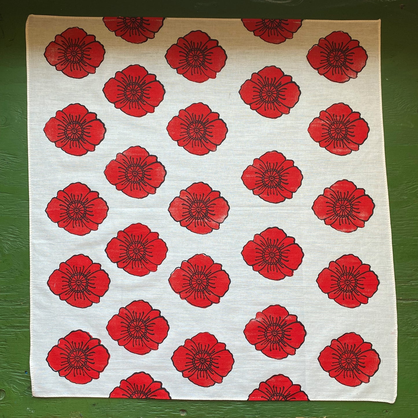 Poppy Flower Block Printed Bandana