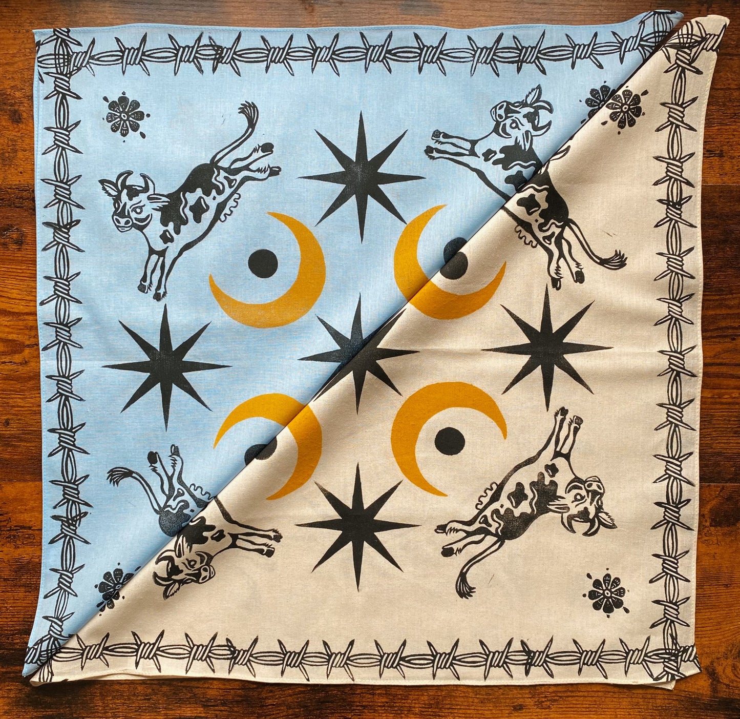 Over the Moon Block Printed Bandana