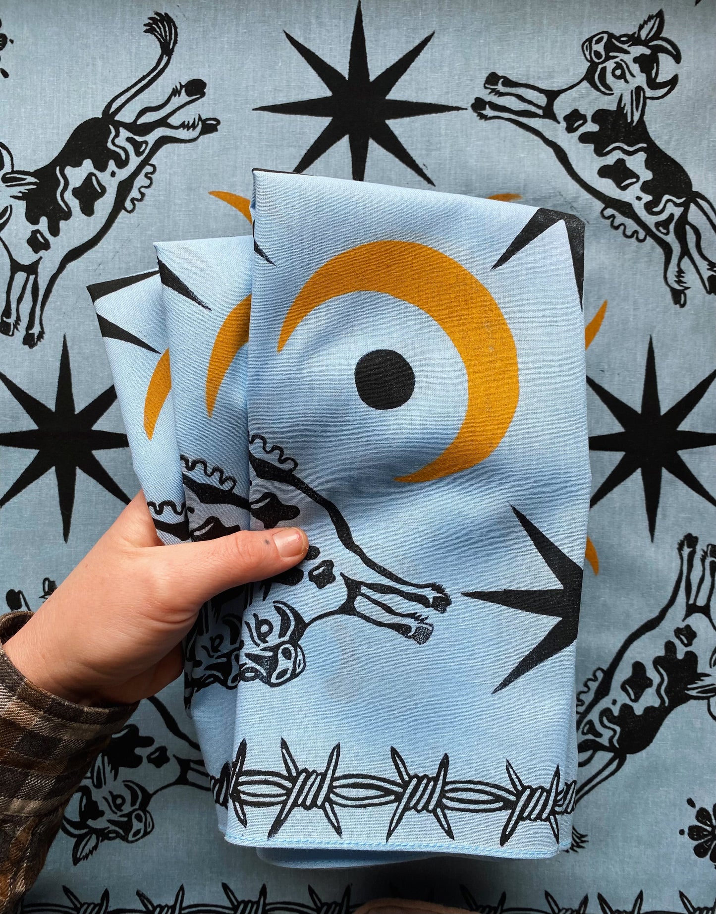 Over the Moon Block Printed Bandana