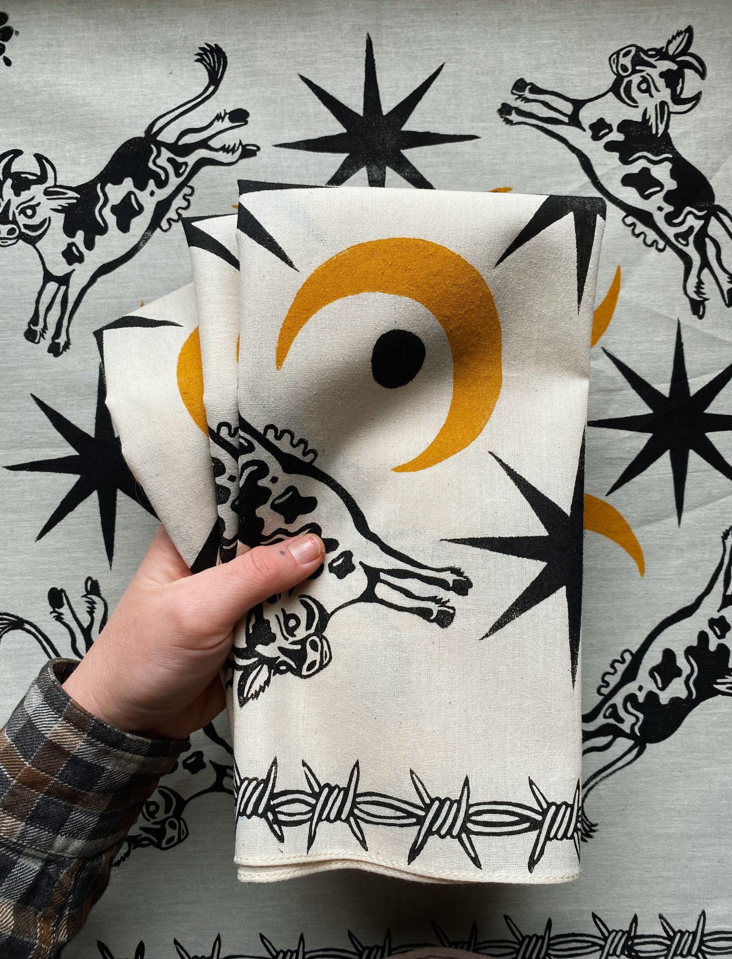 Over the Moon Block Printed Bandana