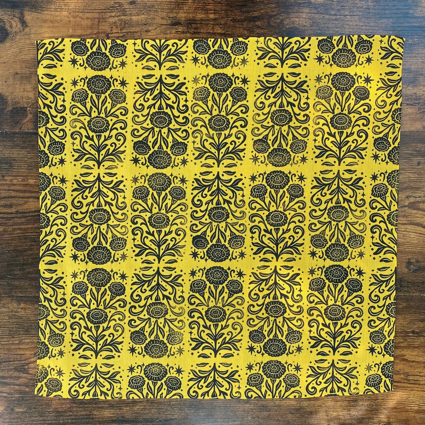 Marigold Magic Block Printed Bandana