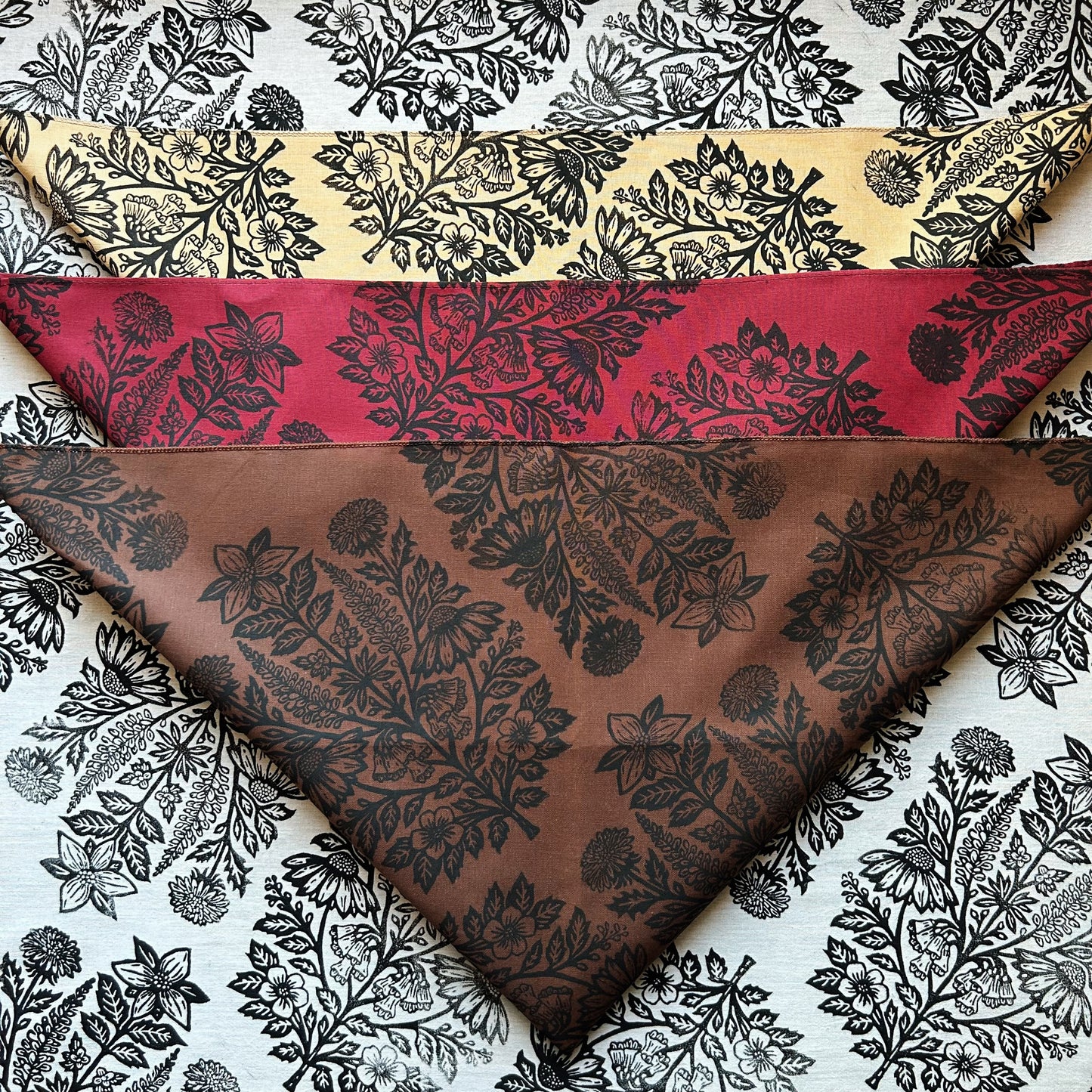 Spring Blooms Block Printed Bandana