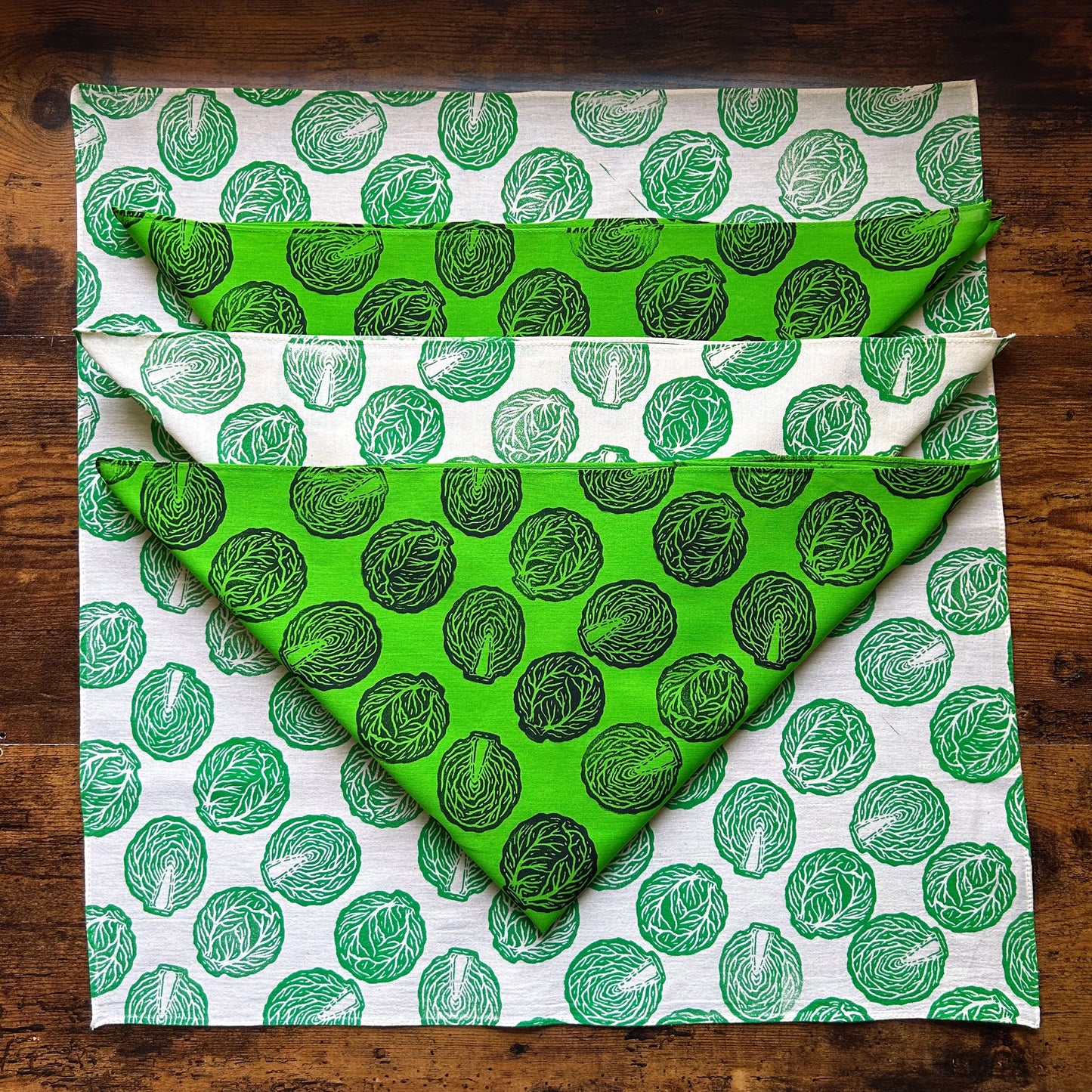 Brussel Sprout Block Printed Bandana