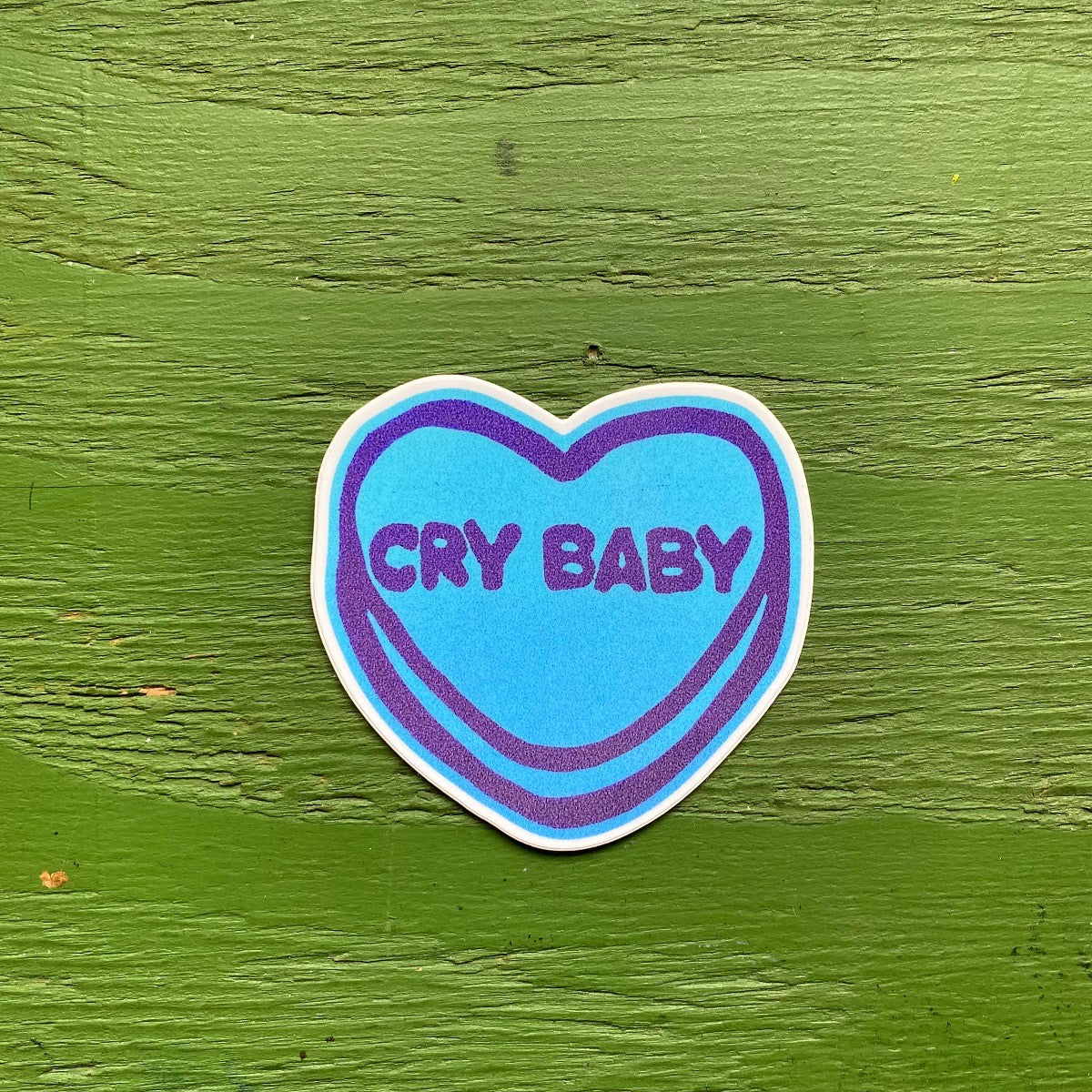 Crybaby Candy Heart Lino Print Vinyl Sticker