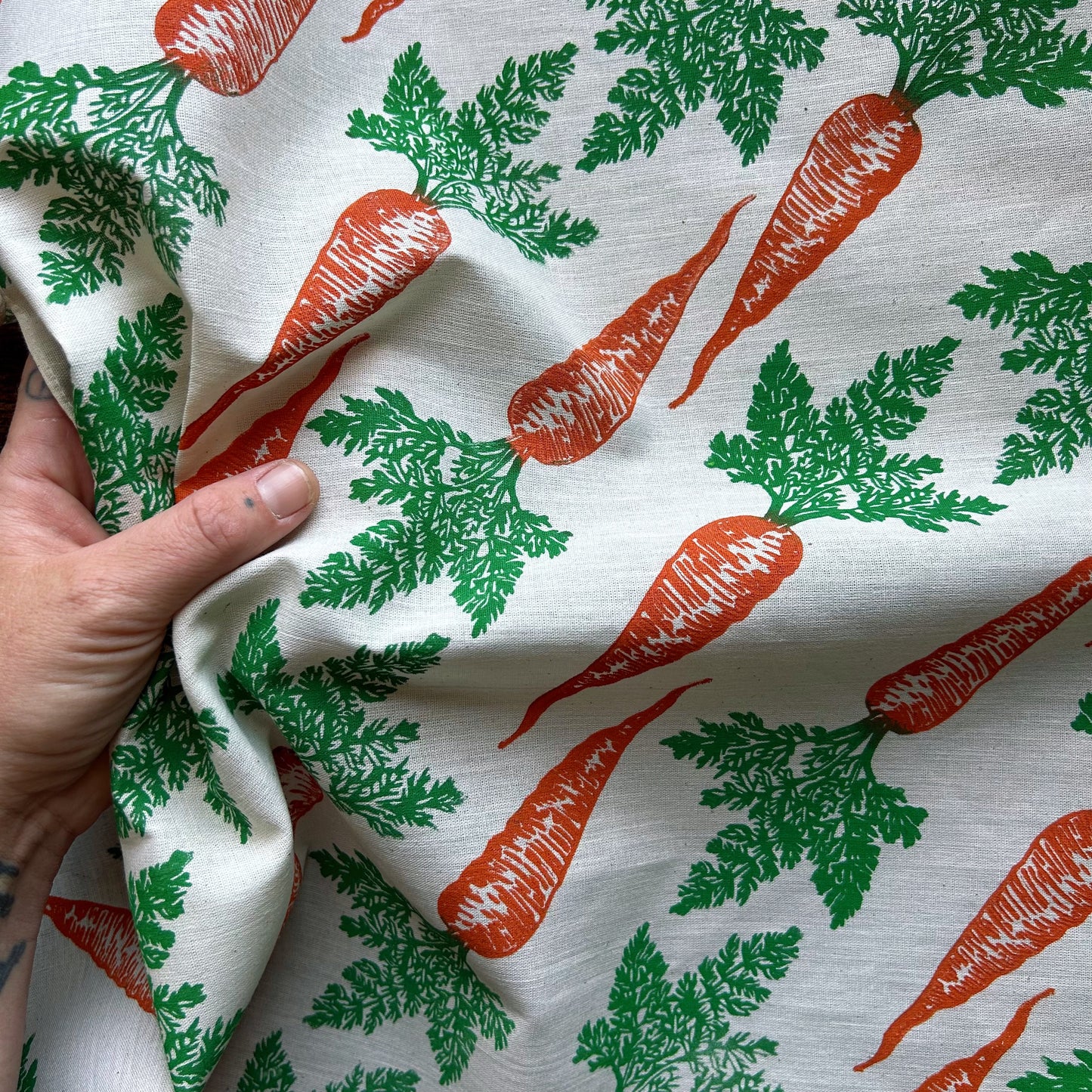 Carrot Patch Block Printed Bandana