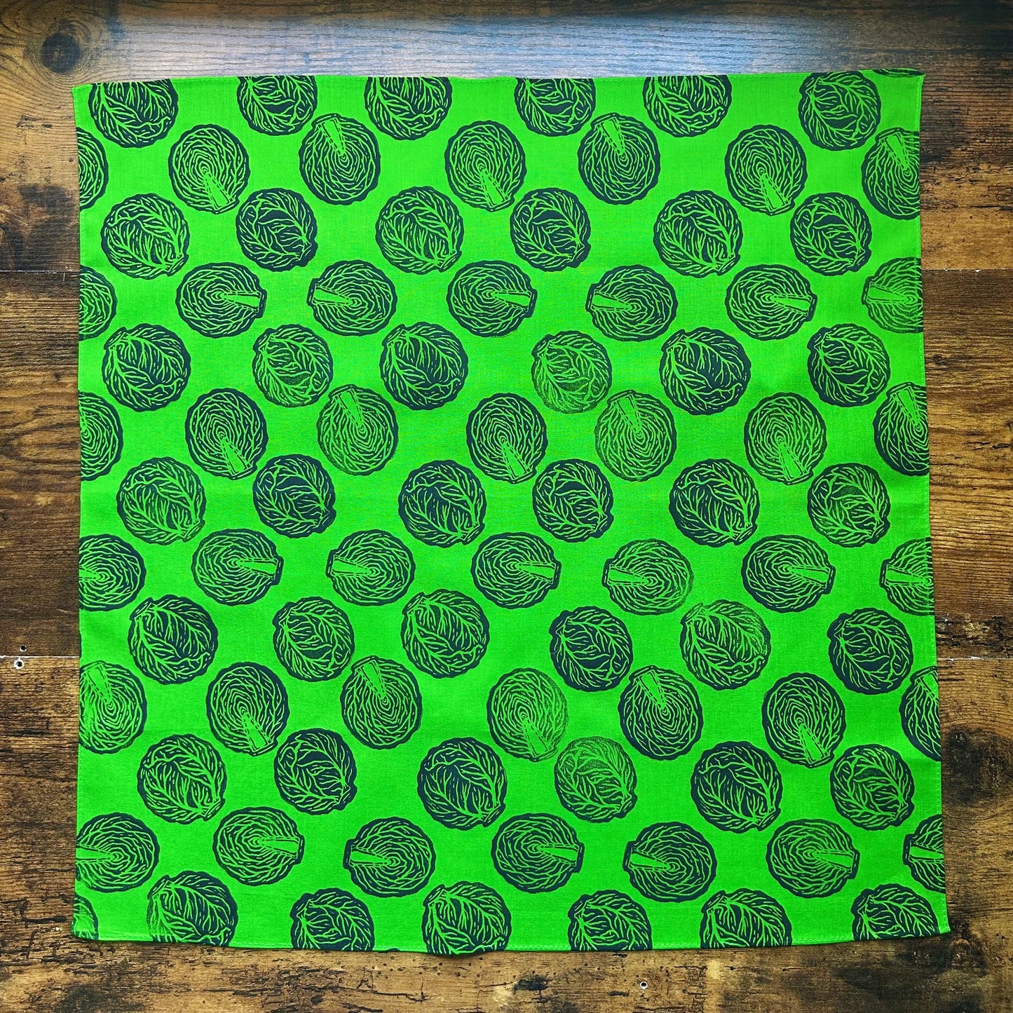Brussel Sprout Block Printed Bandana