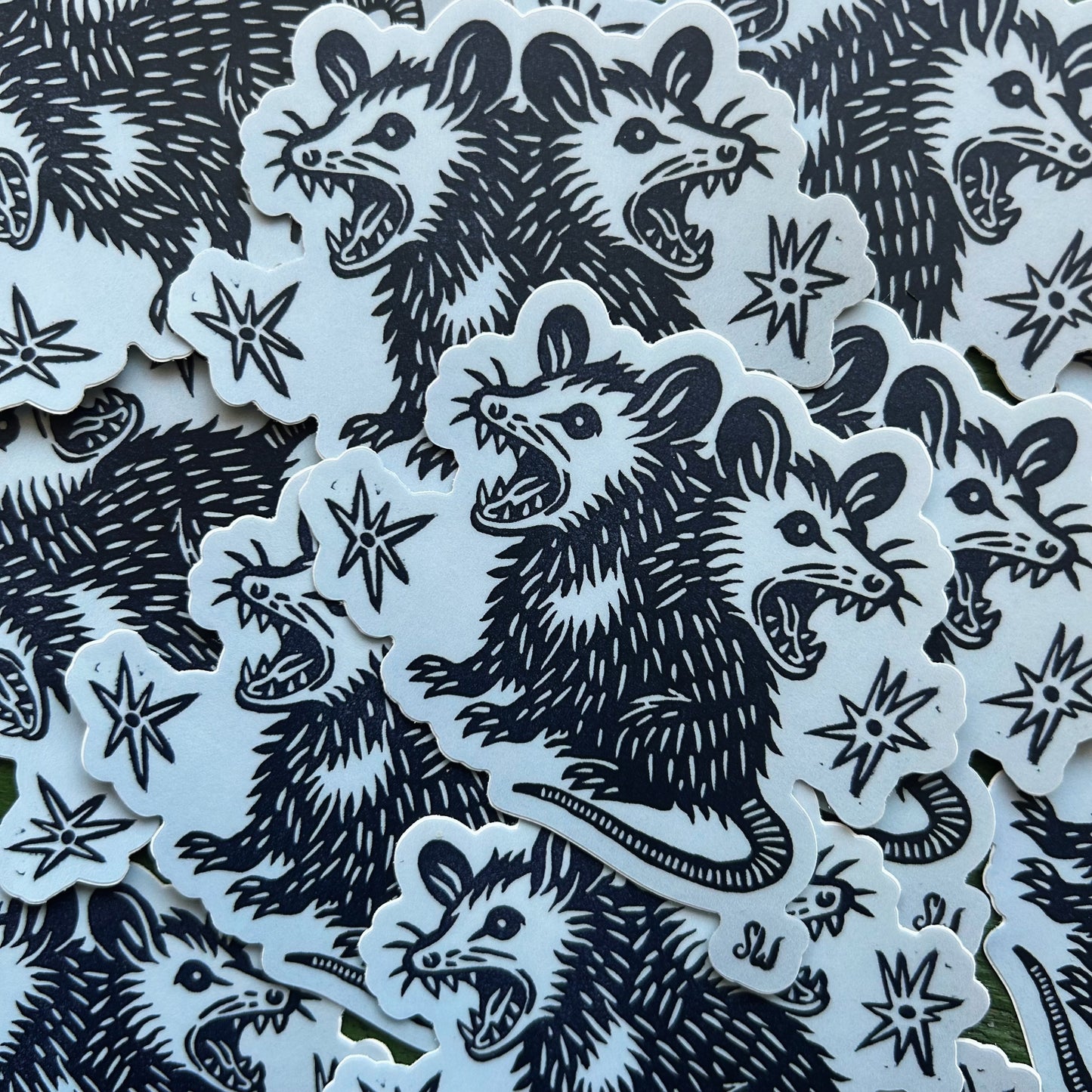 Trash Angel Lino Print Vinyl Sticker