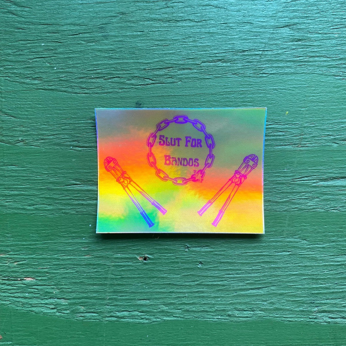 SLXT for Bandos Lino Print Holographic Vinyl Sticker