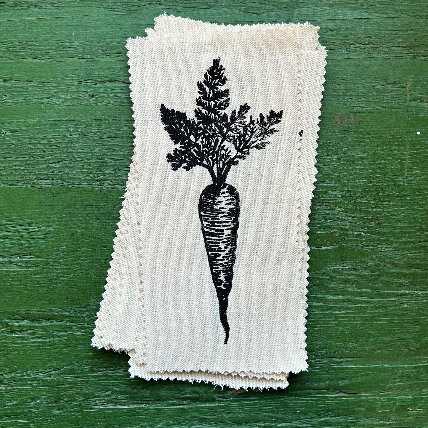 Carrot Lino Print Canvas Patch
