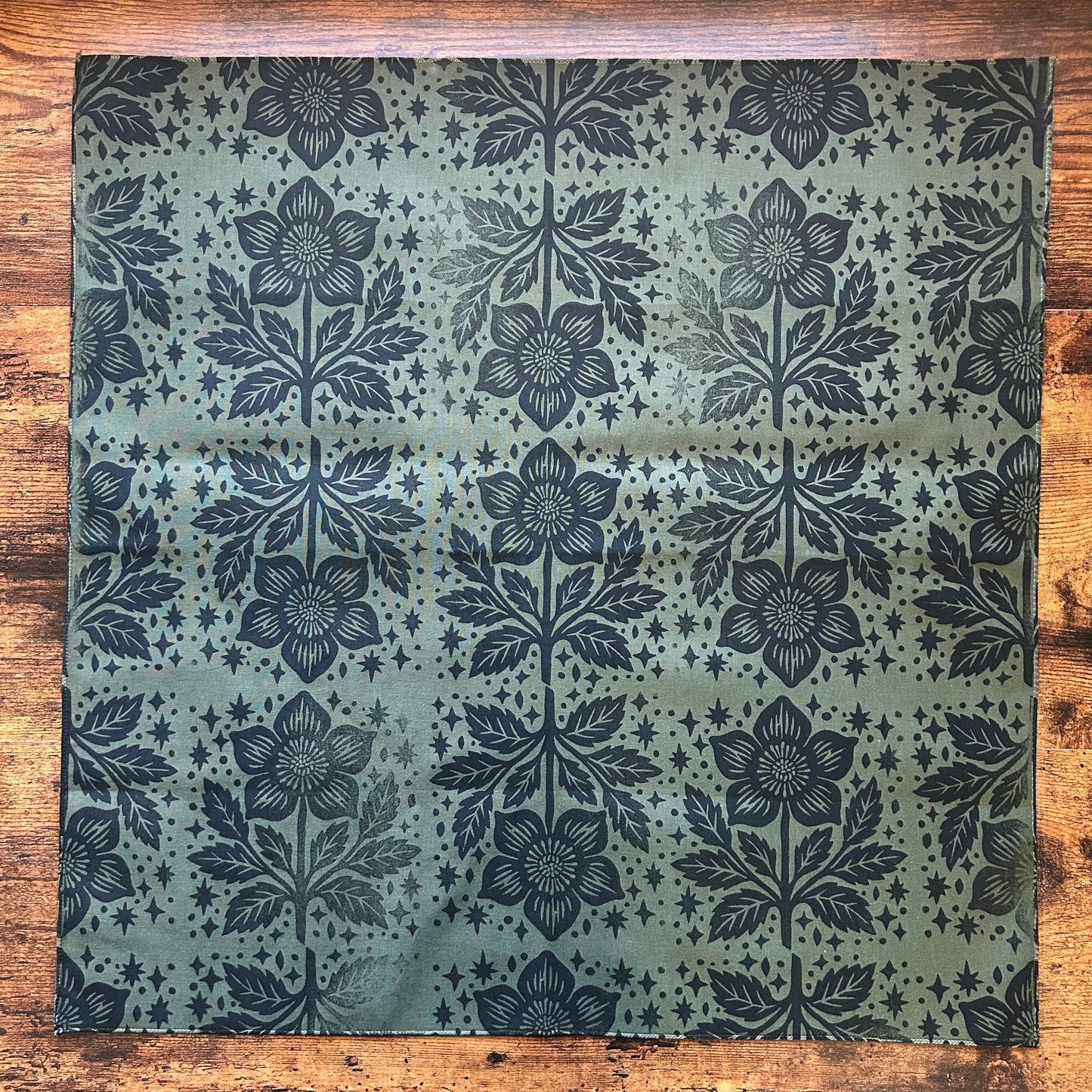 Hellebore Magic Block Printed Bandana
