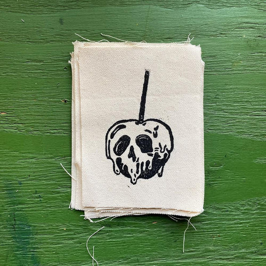 Rotten to the Core Lino Print Canvas Patch