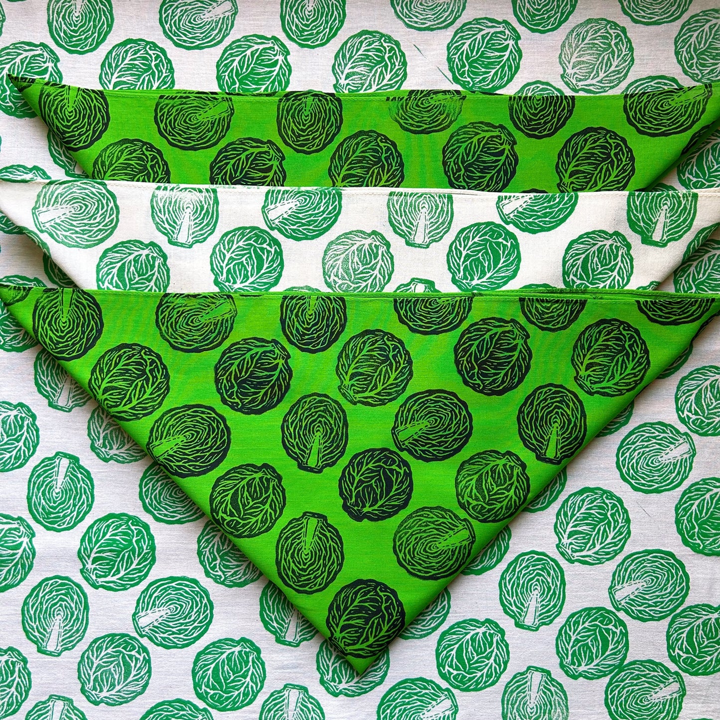 Brussel Sprout Block Printed Bandana