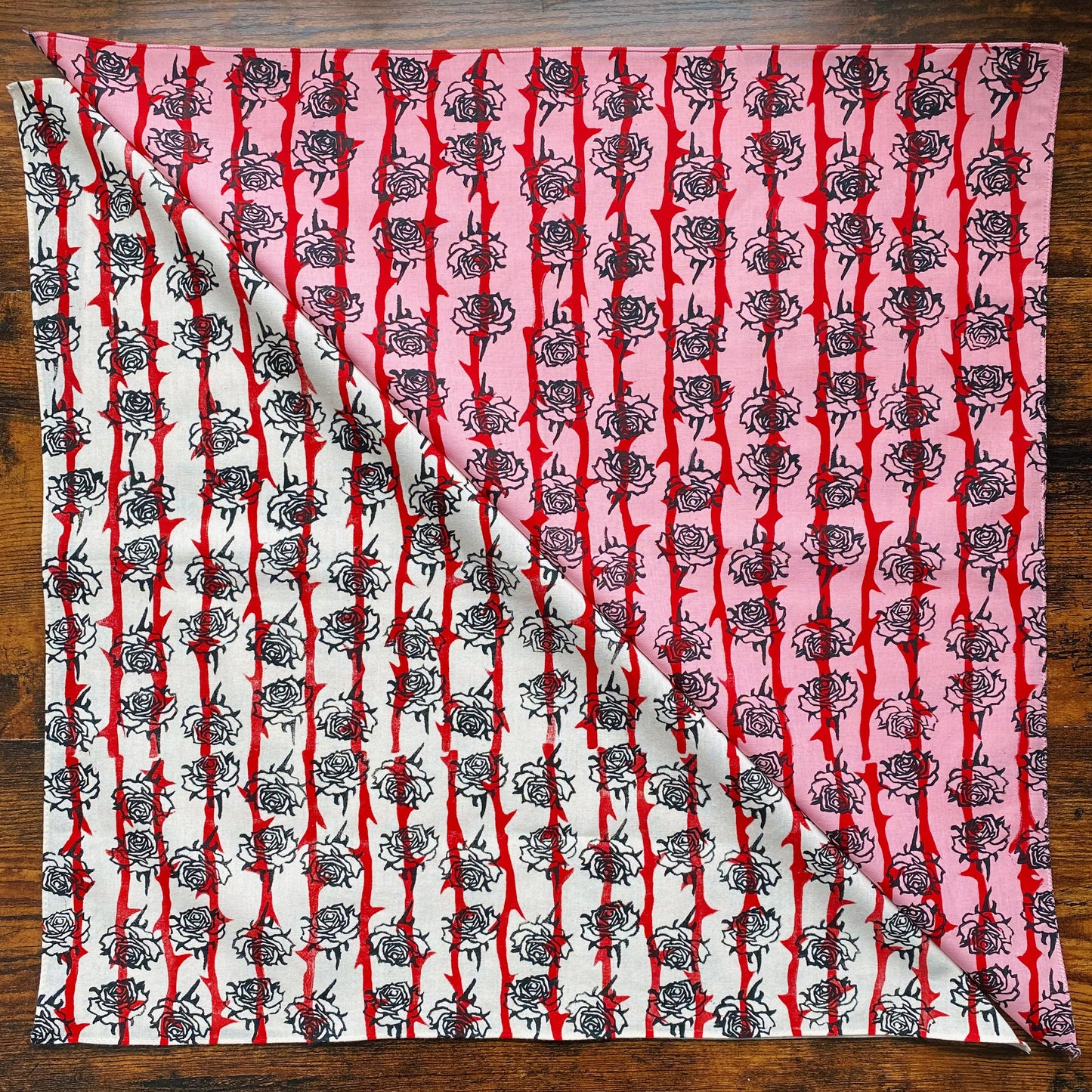 Tiny Rose Block Printed Bandana