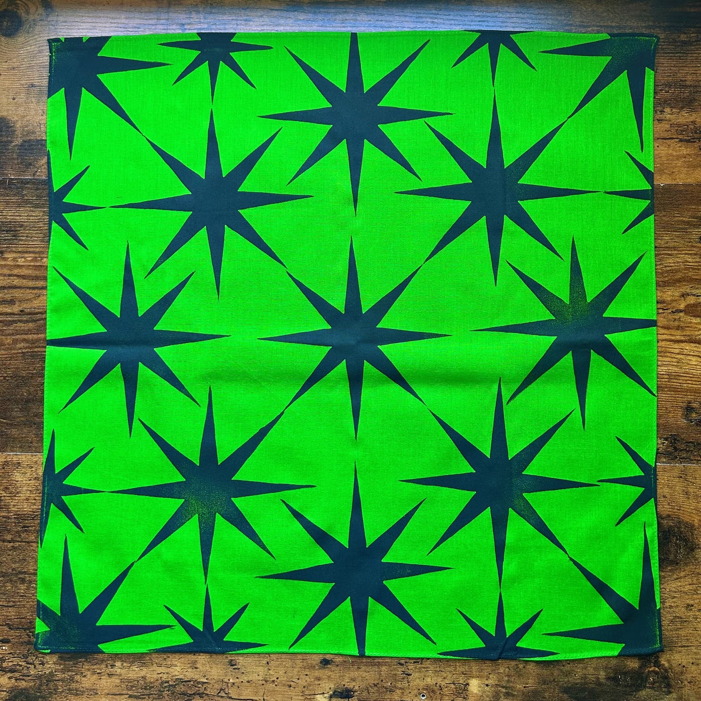 Black Star Block Printed Bandana