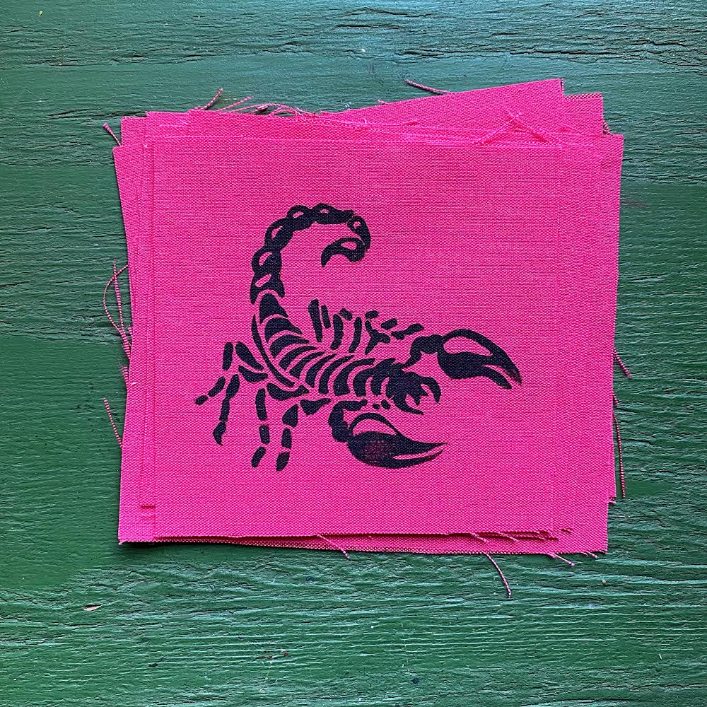 That Scorpio Lino Print Patch