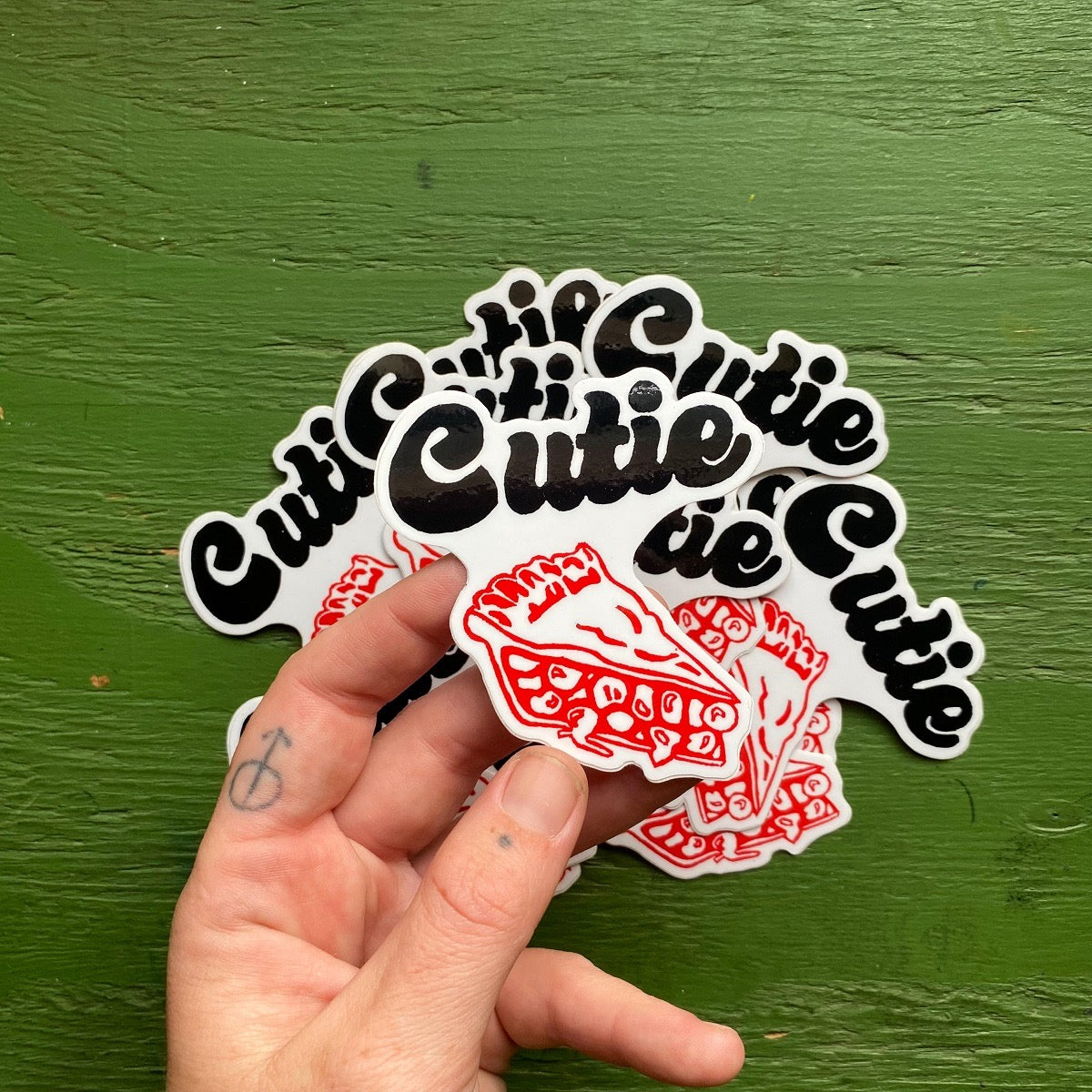 Cutie Pie Lino Print Vinyl Sticker