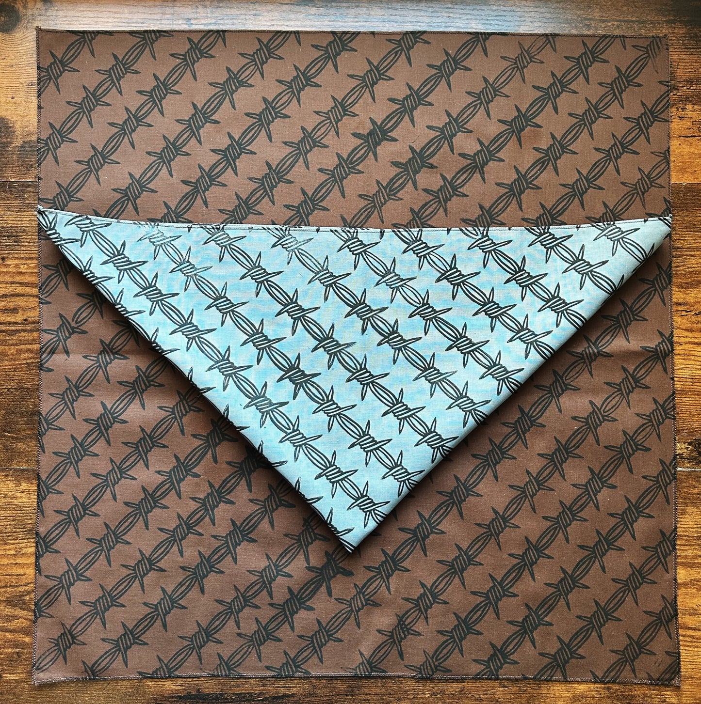 Barbed Wire Block Printed Bandana