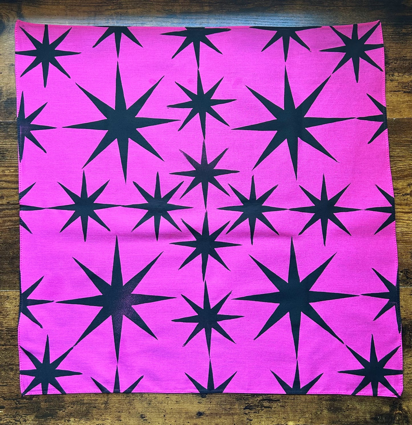 Black Star Block Printed Bandana