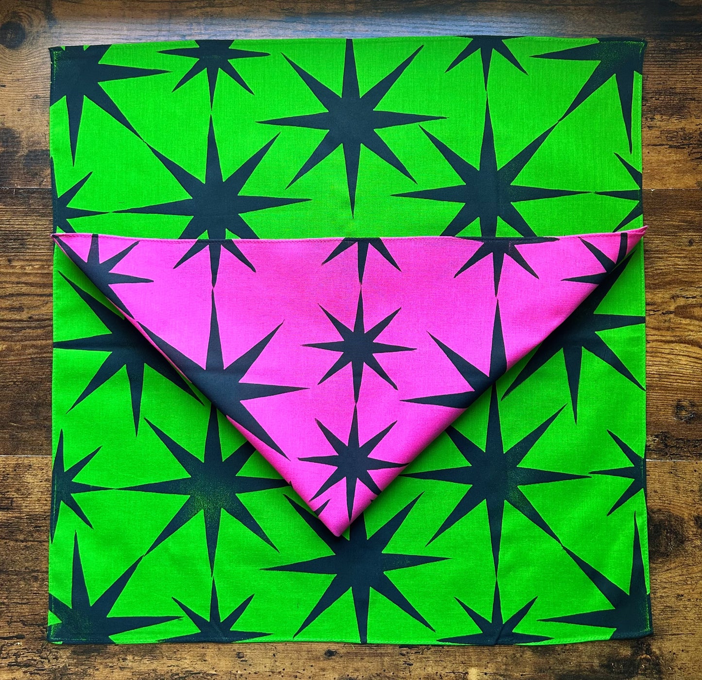 Black Star Block Printed Bandana