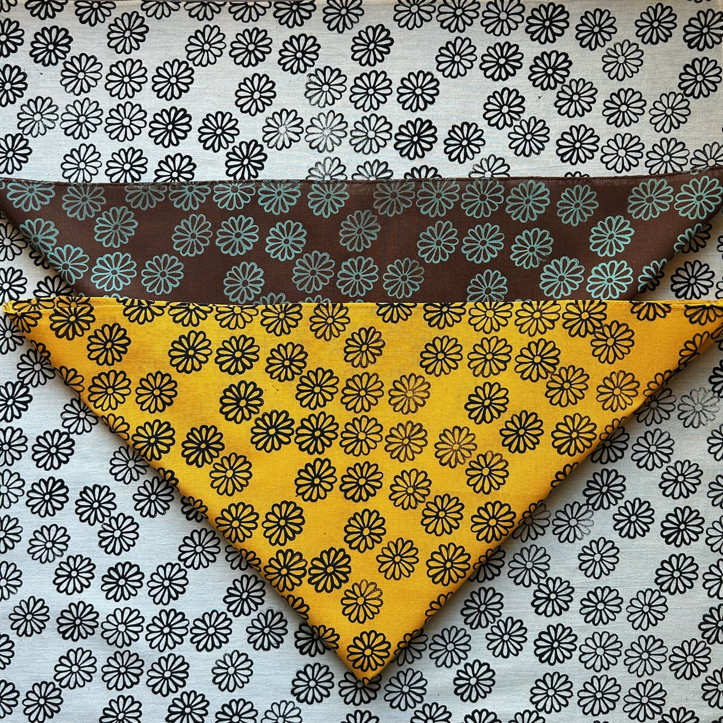 Flower Power Block Printed Bandana