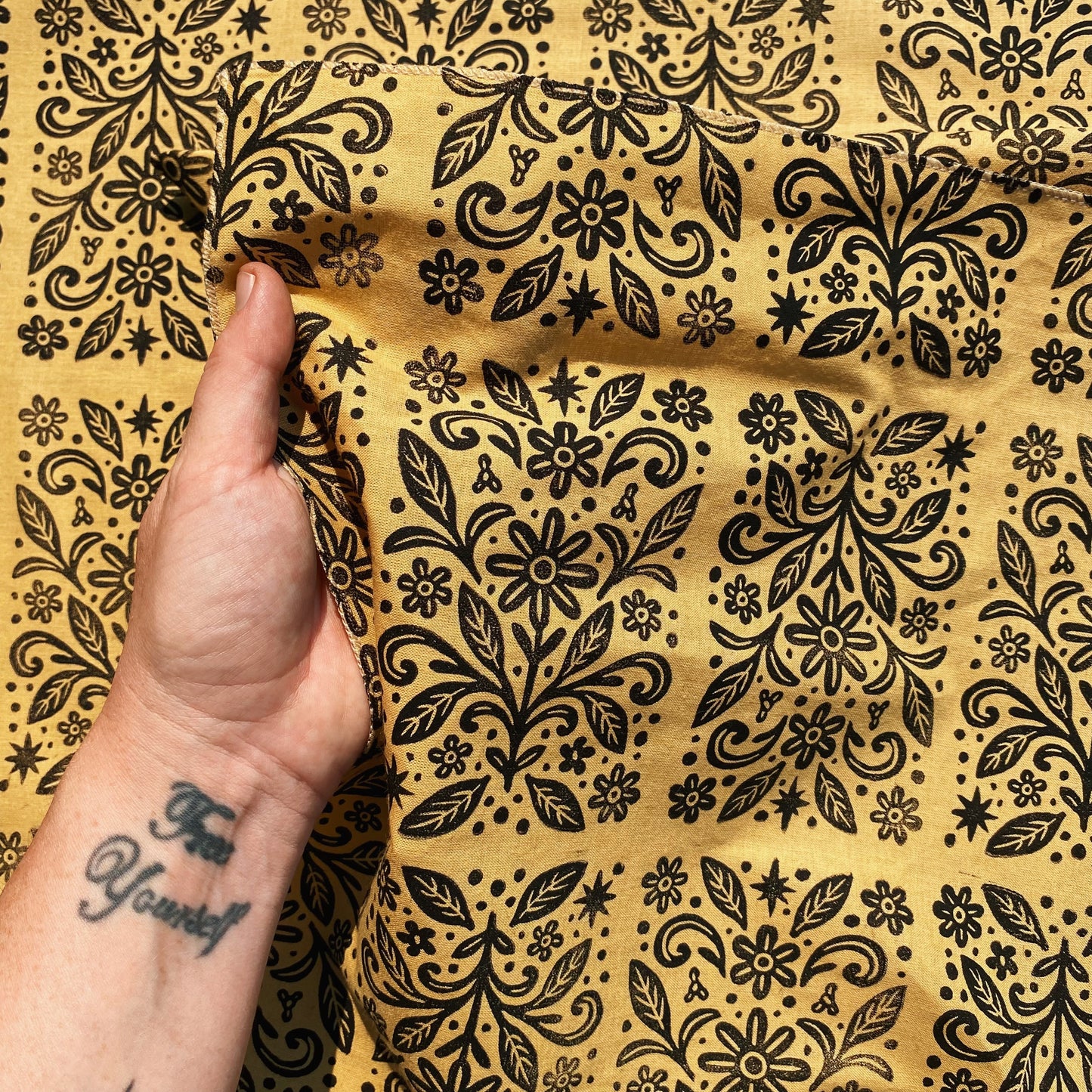 Charm Garden Block Printed Bandana