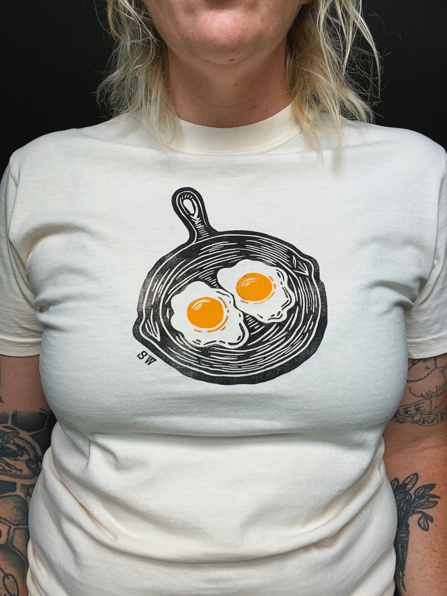 Sunny-Side-Up Cast Iron Fried Egg T-Shirt PREORDER