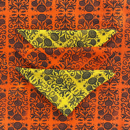 Marigold Magic Block Printed Bandana