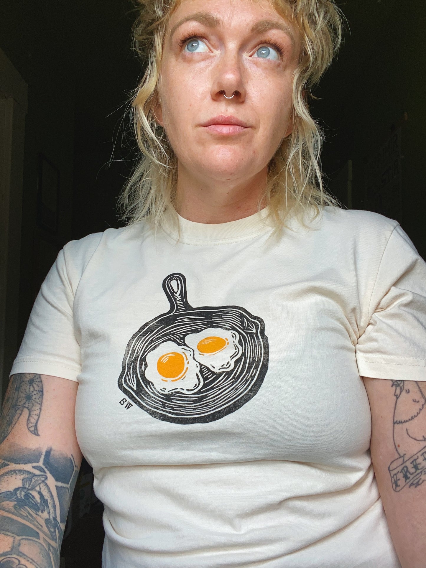 Sunny-Side-Up Cast Iron Fried Egg T-Shirt PREORDER