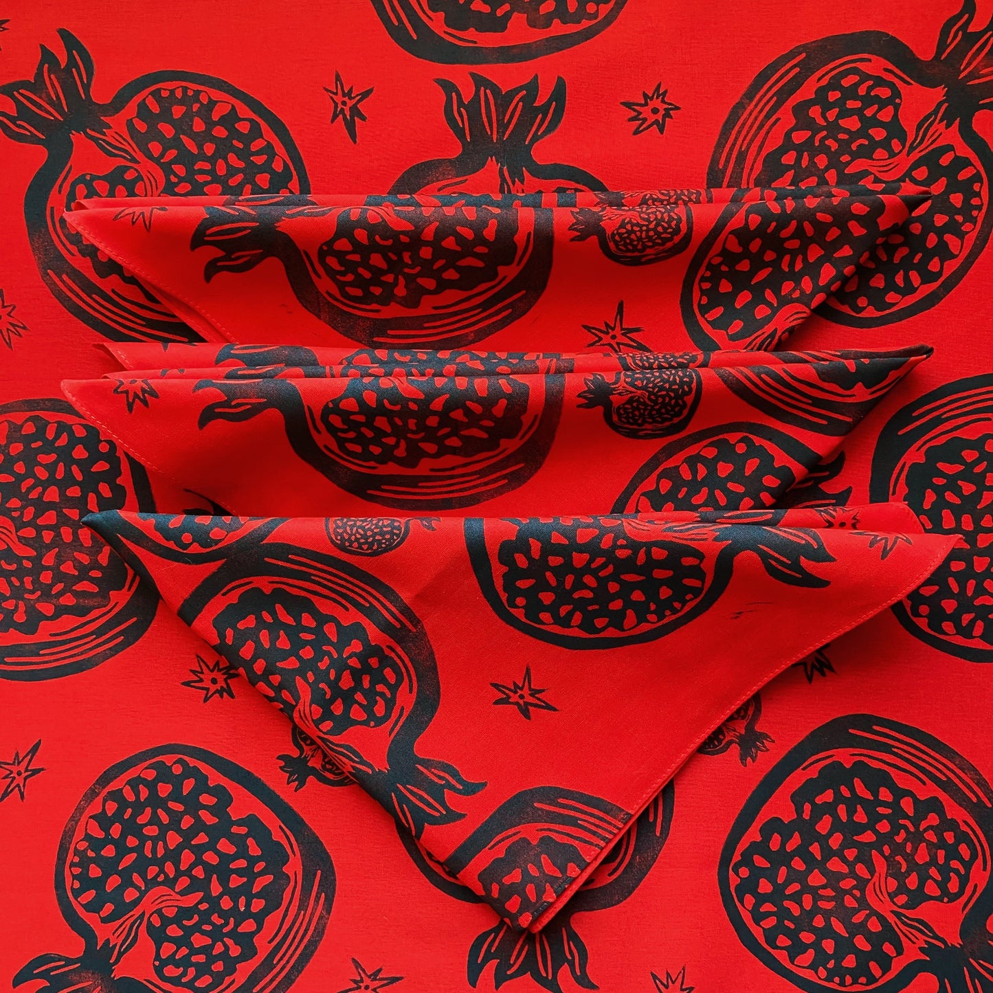 Pomegranate Magic Block Printed Bandana