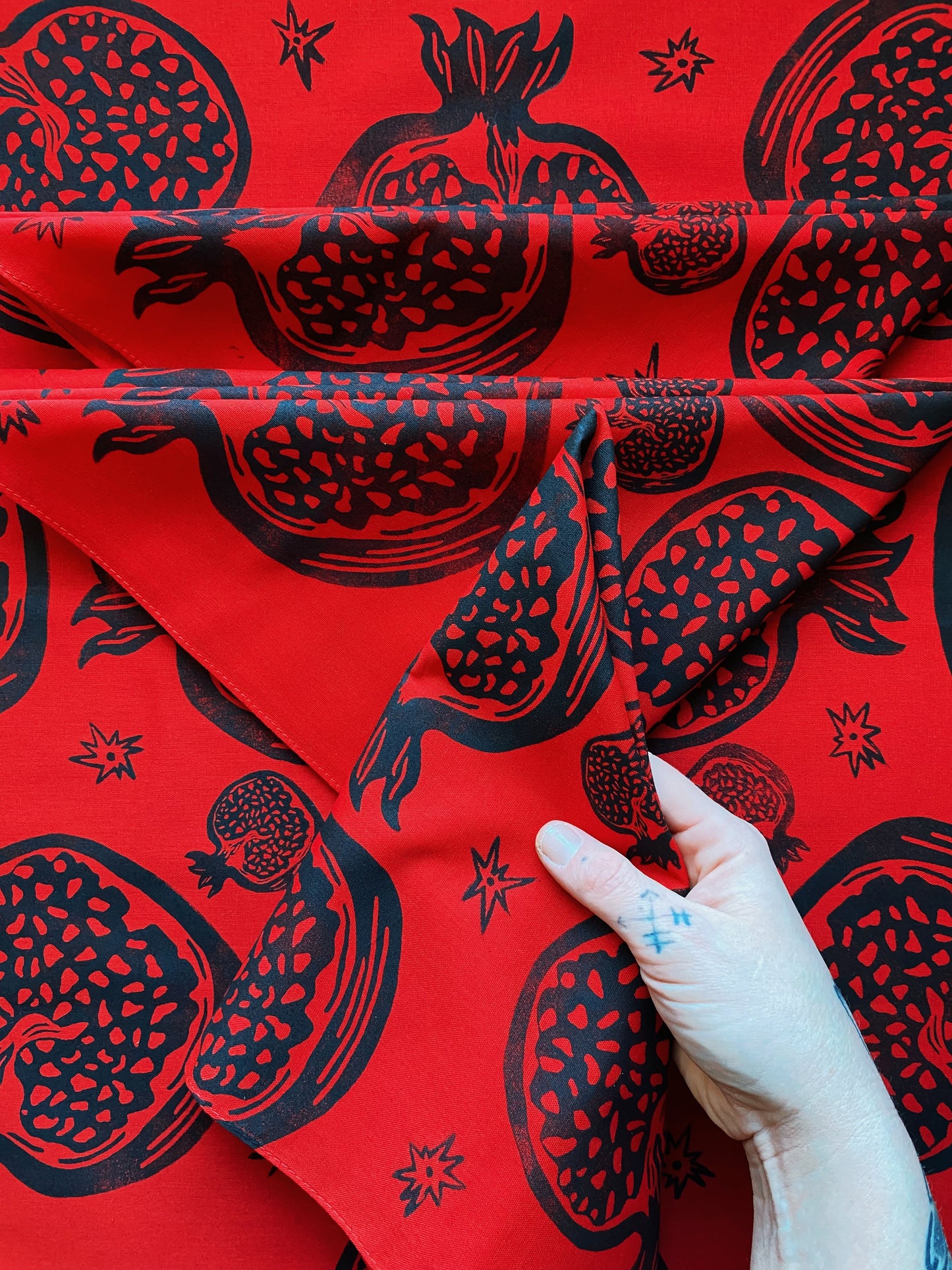 Pomegranate Magic Block Printed Bandana