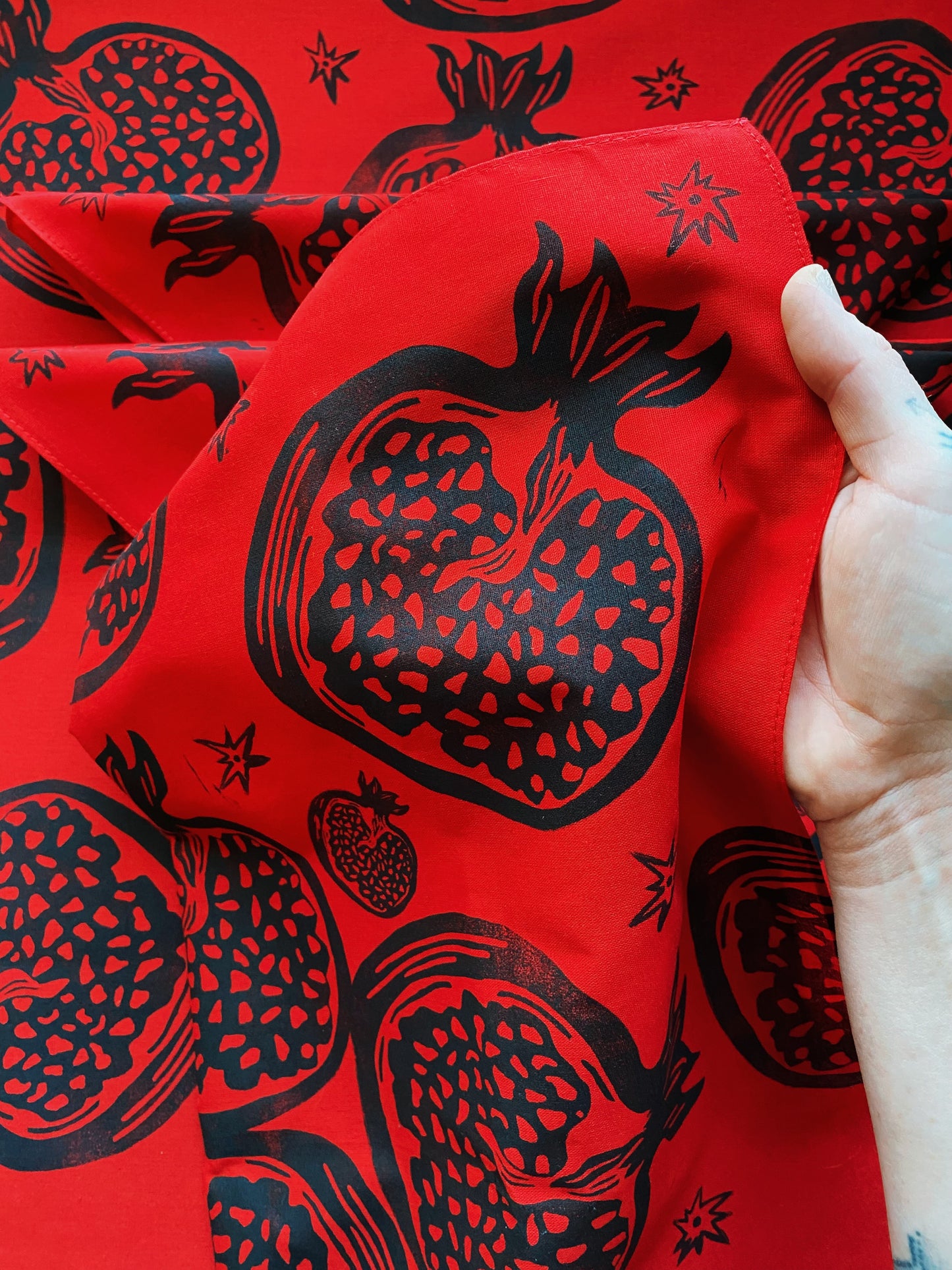 Pomegranate Magic Block Printed Bandana