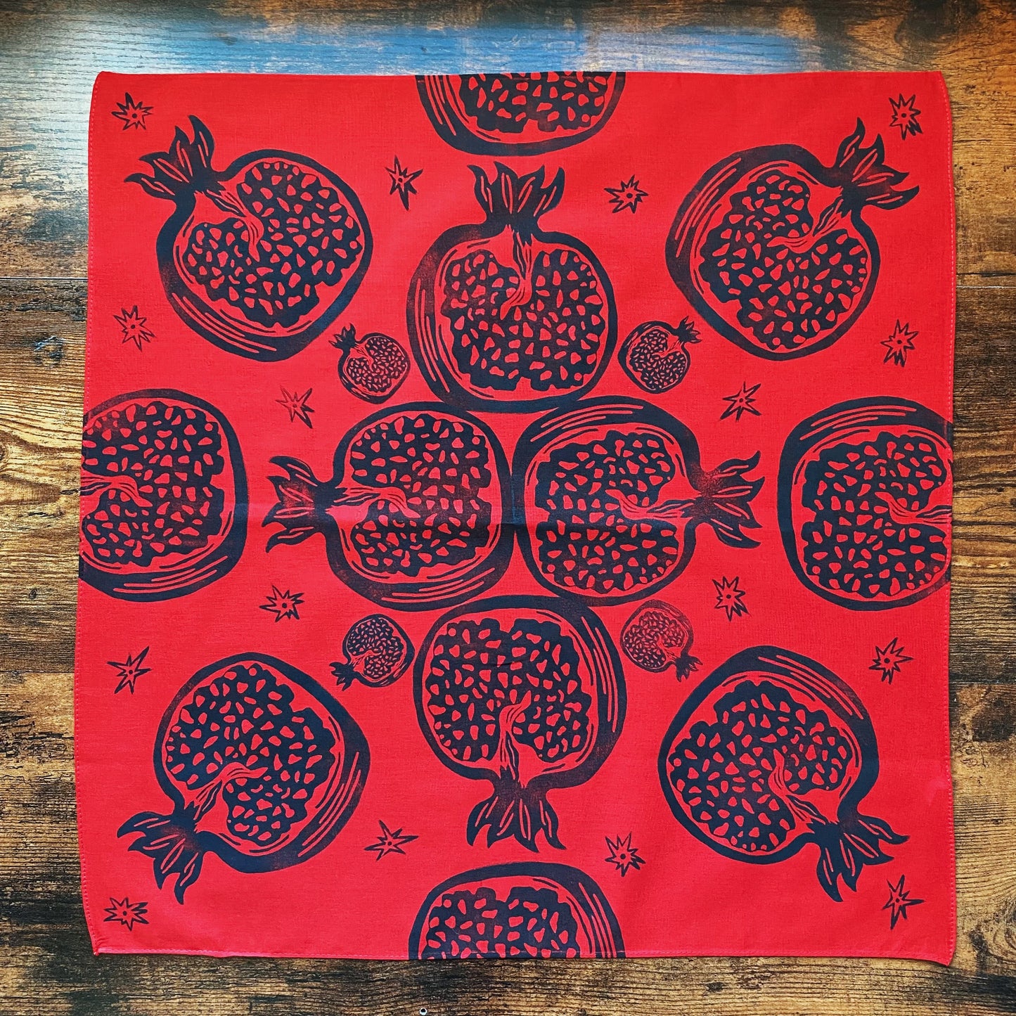 Pomegranate Magic Block Printed Bandana